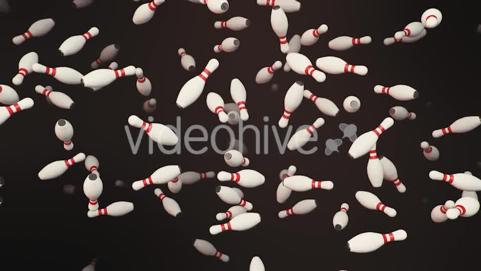 Endless Rain of Bowling Pins on a Dark Background Videohive 20299453 Motion Graphics Image 12