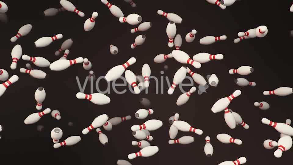 Endless Rain of Bowling Pins on a Dark Background Videohive 20299453 Motion Graphics Image 13