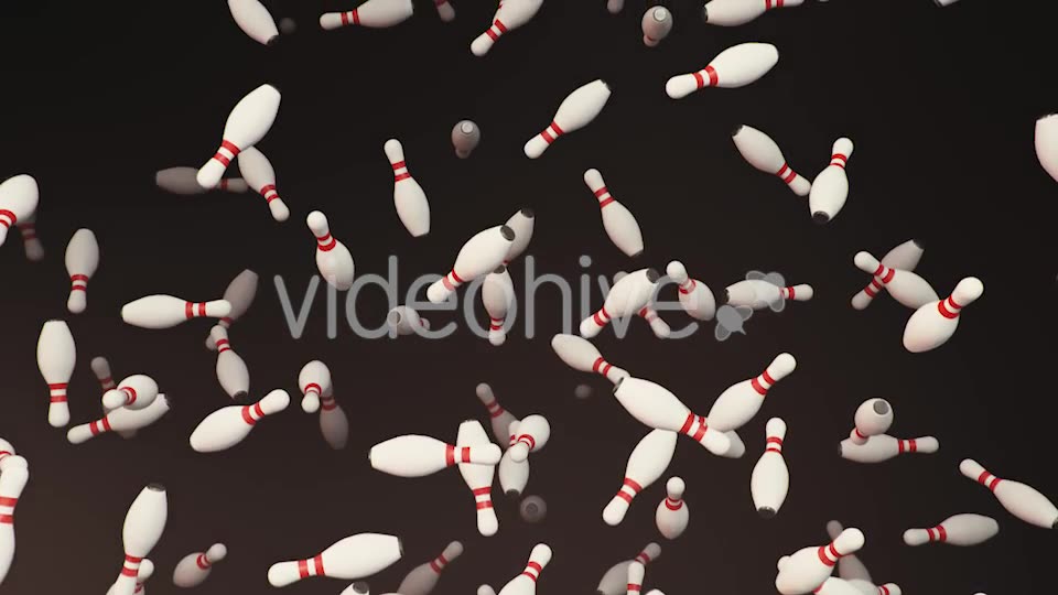 Endless Rain of Bowling Pins on a Dark Background Videohive 20299453 Motion Graphics Image 3