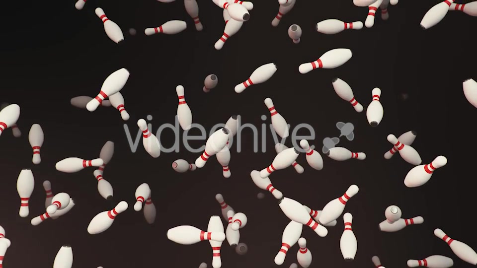 Endless Rain of Bowling Pins on a Dark Background Videohive 20299453 Motion Graphics Image 4