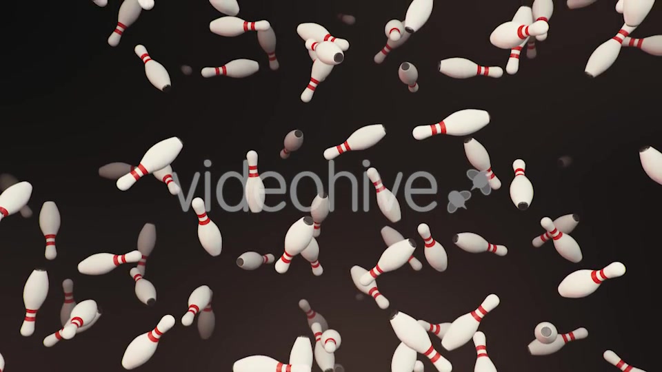 Endless Rain of Bowling Pins on a Dark Background Videohive 20299453 Motion Graphics Image 5