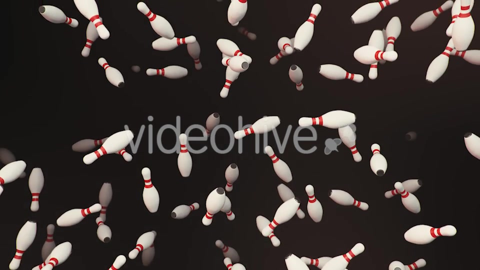 Endless Rain of Bowling Pins on a Dark Background Videohive 20299453 Motion Graphics Image 6