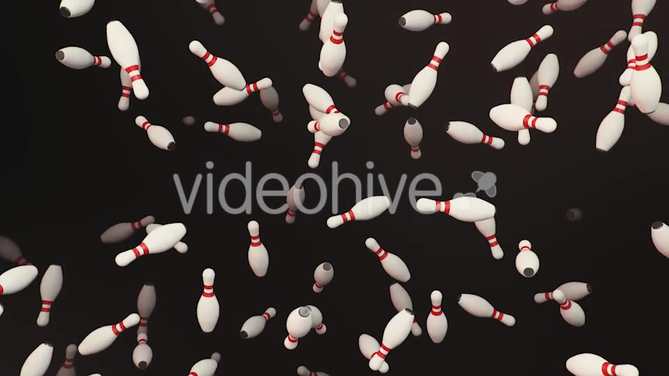 Endless Rain of Bowling Pins on a Dark Background Videohive 20299453 Motion Graphics Image 7