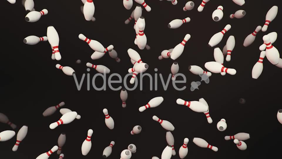 Endless Rain of Bowling Pins on a Dark Background Videohive 20299453 Motion Graphics Image 8