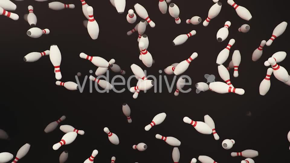 Endless Rain of Bowling Pins on a Dark Background Videohive 20299453 Motion Graphics Image 9