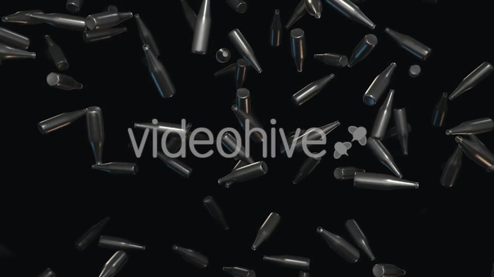 Endless Rain of Empty Chrome Bottles on a Dark Background Videohive 20299440 Motion Graphics Image 10