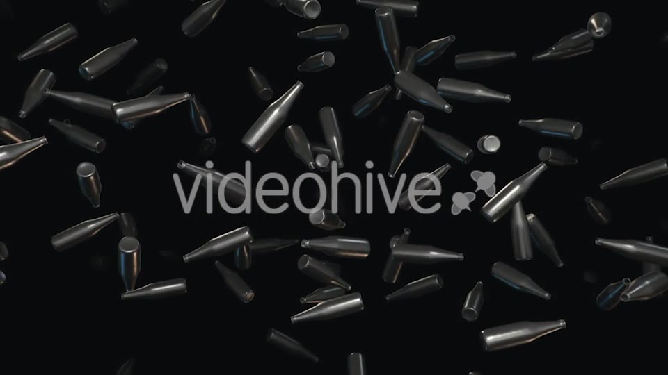Endless Rain of Empty Chrome Bottles on a Dark Background Videohive 20299440 Motion Graphics Image 12