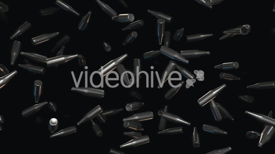 Endless Rain of Empty Chrome Bottles on a Dark Background Videohive 20299440 Motion Graphics Image 13