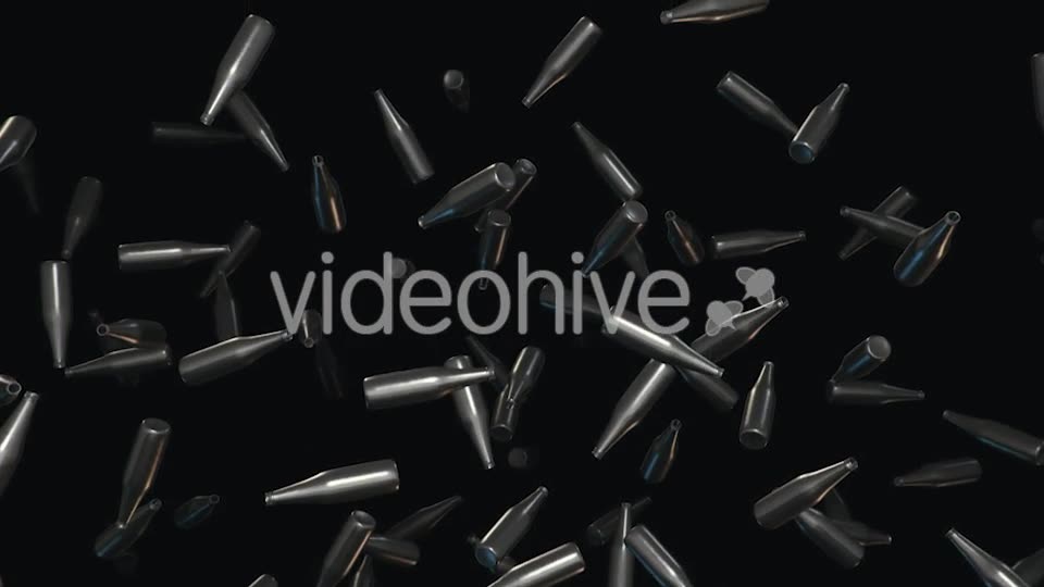 Endless Rain of Empty Chrome Bottles on a Dark Background Videohive 20299440 Motion Graphics Image 2