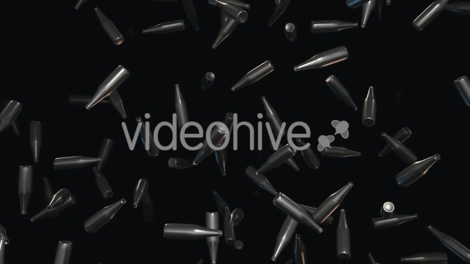Endless Rain of Empty Chrome Bottles on a Dark Background Videohive 20299440 Motion Graphics Image 4