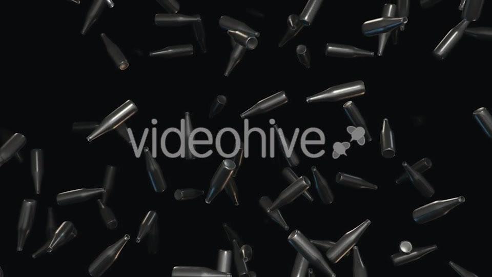 Endless Rain of Empty Chrome Bottles on a Dark Background Videohive 20299440 Motion Graphics Image 5