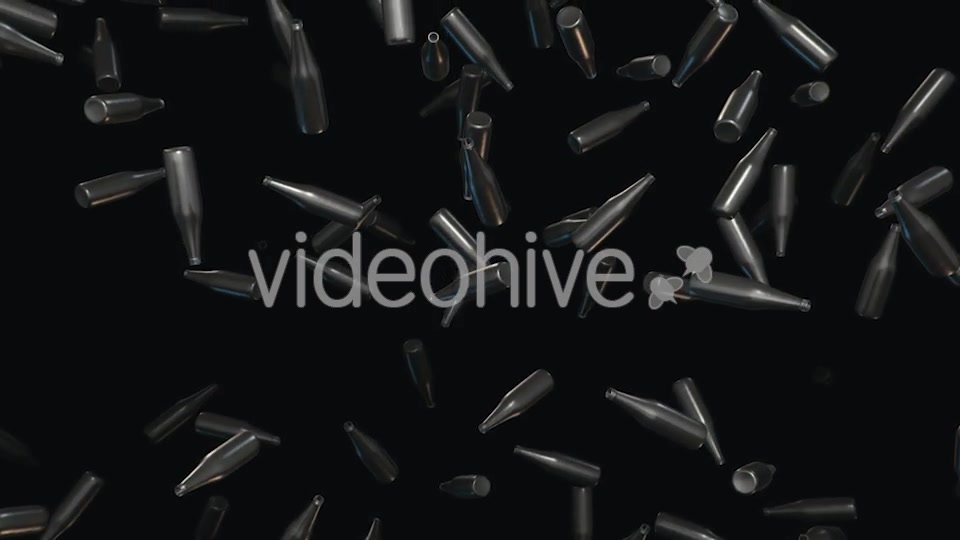 Endless Rain of Empty Chrome Bottles on a Dark Background Videohive 20299440 Motion Graphics Image 9