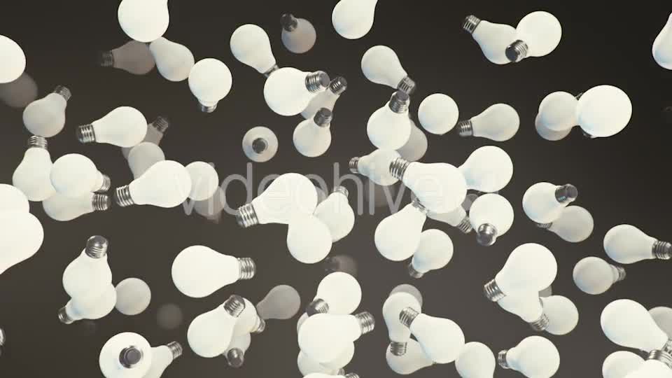 Endless Rain of Lighbulbs on a Dark Background Videohive 20299562 Motion Graphics Image 1