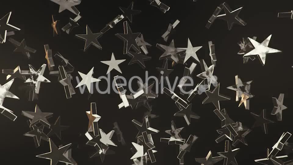 Endless Rain of Silver Stars on a Dark Background Videohive 20299631 Motion Graphics Image 1