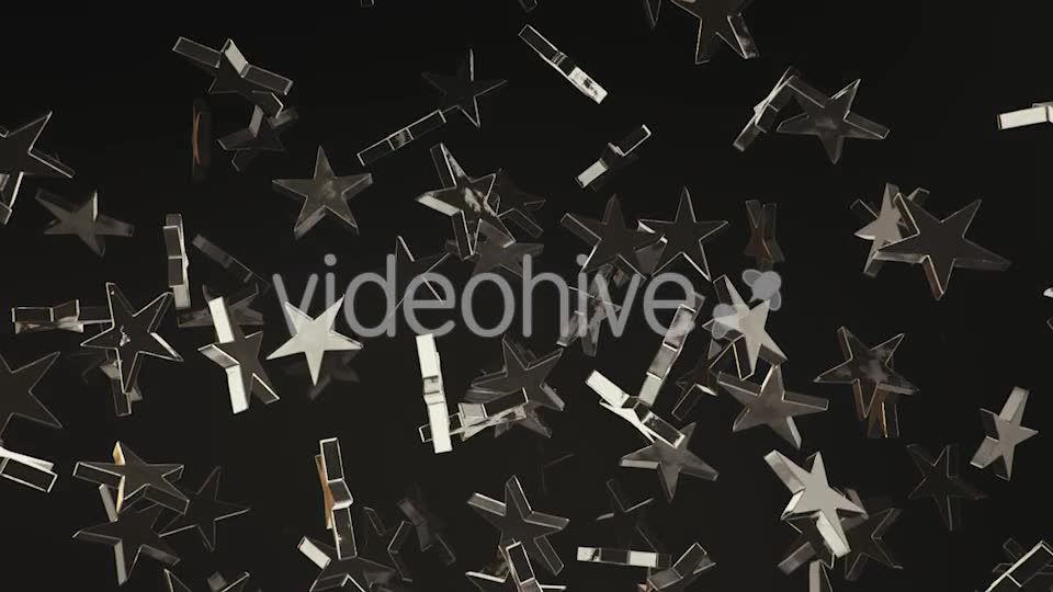 Endless Rain of Silver Stars on a Dark Background Videohive 20299631 Motion Graphics Image 2