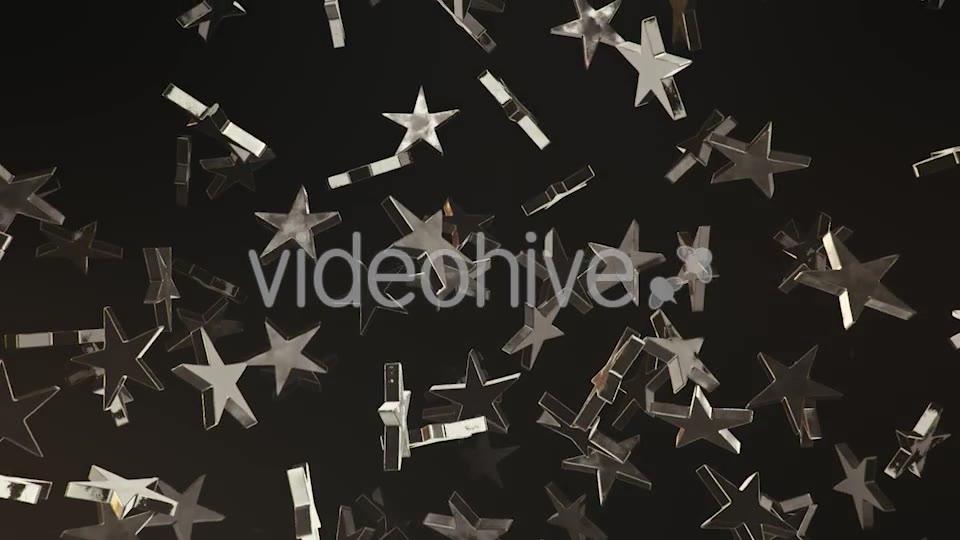 Endless Rain of Silver Stars on a Dark Background Videohive 20299631 Motion Graphics Image 3