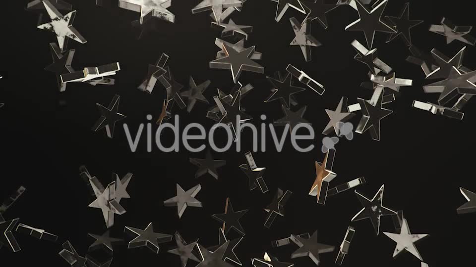 Endless Rain of Silver Stars on a Dark Background Videohive 20299631 Motion Graphics Image 8