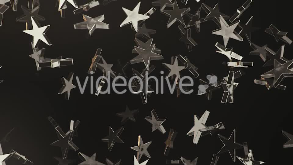 Endless Rain of Silver Stars on a Dark Background Videohive 20299631 Motion Graphics Image 9