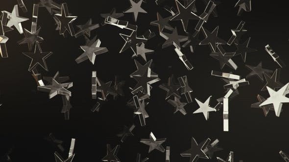 Endless Rain of Silver Stars on a Dark Background - Download 20299631 Videohive