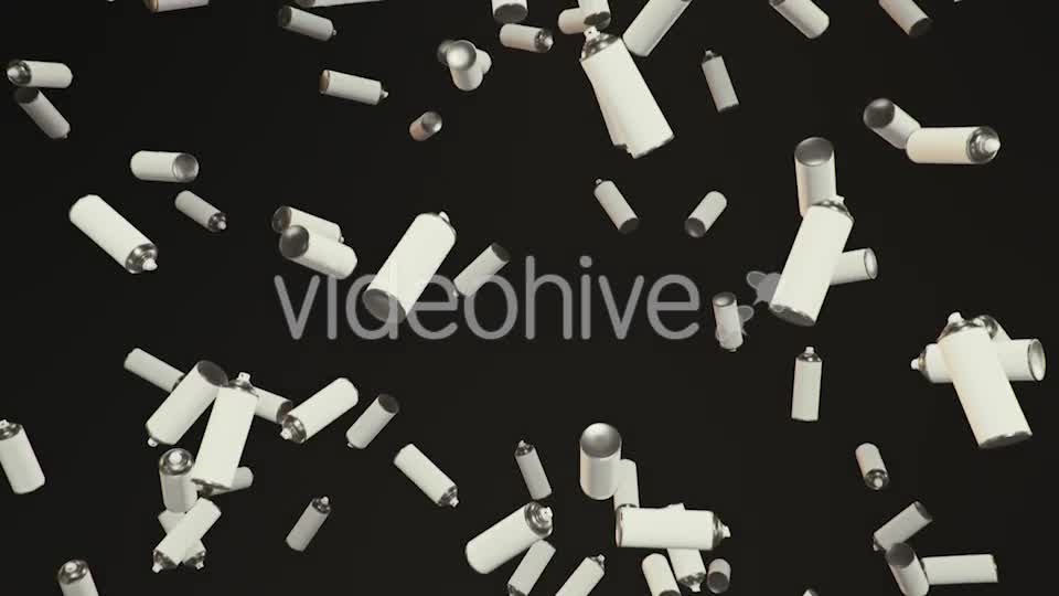 Endless Rain of Spray Cans on a Dark Background Videohive 20299676 Motion Graphics Image 1