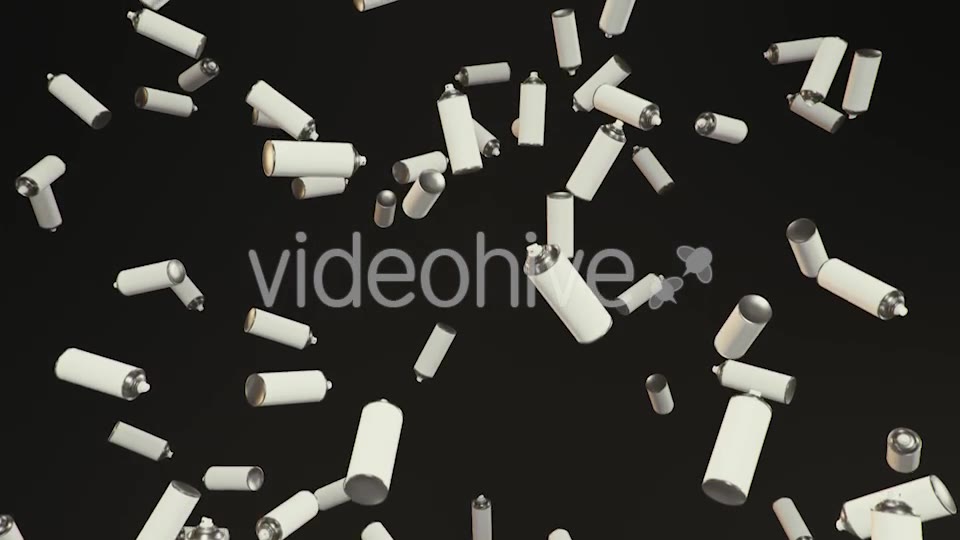 Endless Rain of Spray Cans on a Dark Background Videohive 20299676 Motion Graphics Image 3