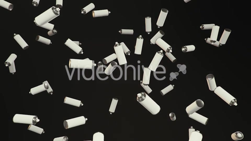 Endless Rain of Spray Cans on a Dark Background Videohive 20299676 Motion Graphics Image 4