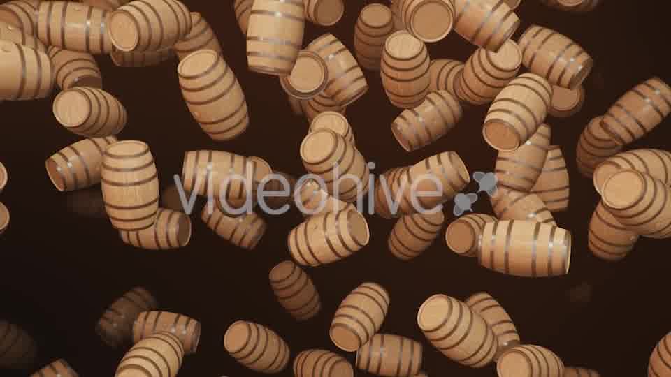 Endless Rain of Wooden Barrels on a Dark Background Videohive 20299694 Motion Graphics Image 10