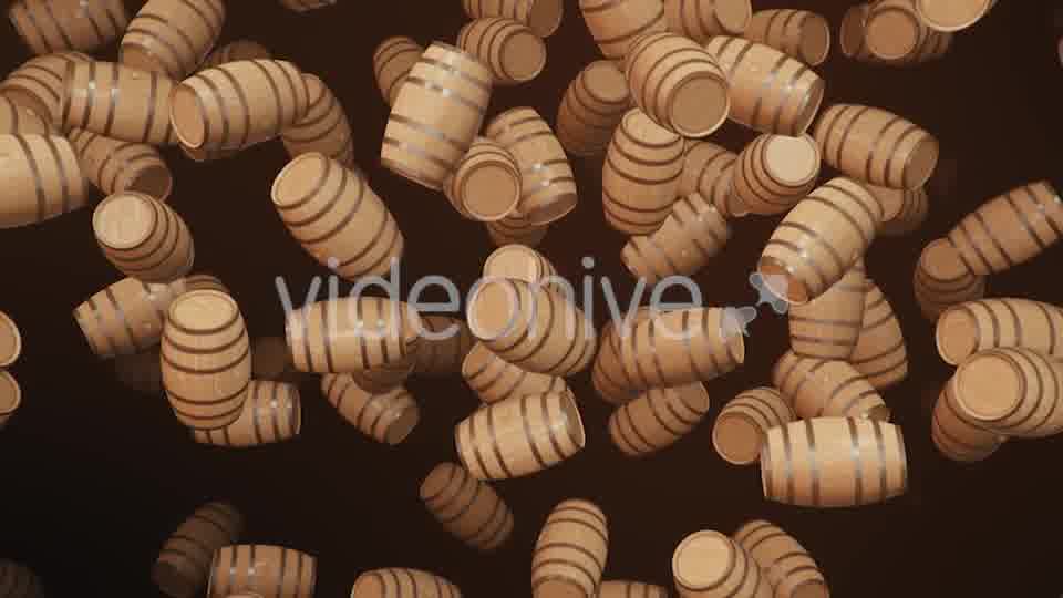 Endless Rain of Wooden Barrels on a Dark Background Videohive 20299694 Motion Graphics Image 11