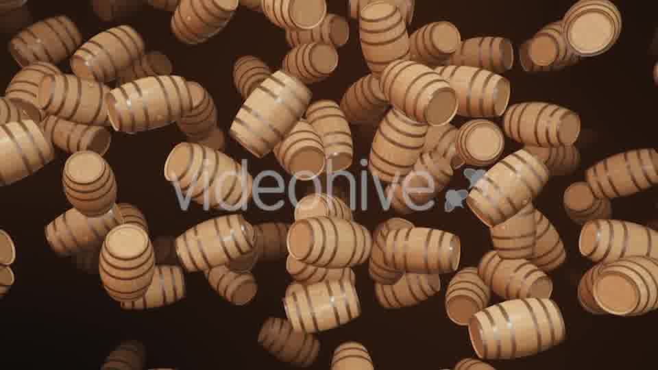 Endless Rain of Wooden Barrels on a Dark Background Videohive 20299694 Motion Graphics Image 12