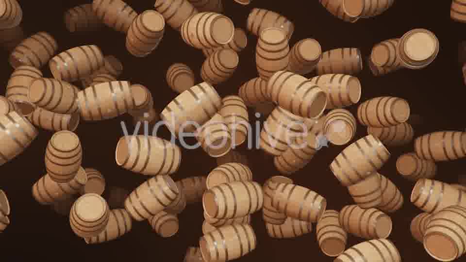Endless Rain of Wooden Barrels on a Dark Background Videohive 20299694 Motion Graphics Image 13
