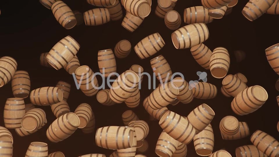 Endless Rain of Wooden Barrels on a Dark Background Videohive 20299694 Motion Graphics Image 4