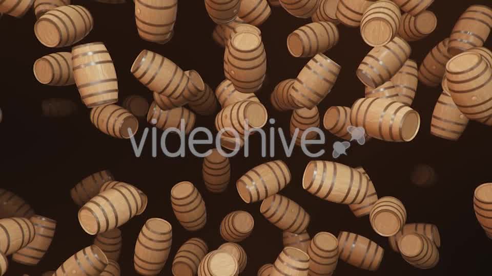 Endless Rain of Wooden Barrels on a Dark Background Videohive 20299694 Motion Graphics Image 8