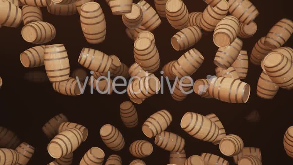 Endless Rain of Wooden Barrels on a Dark Background Videohive 20299694 Motion Graphics Image 9
