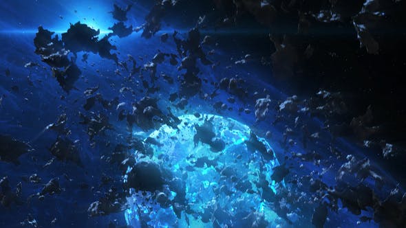 Epic Space Scene with Asteroids and Planet - Videohive 22175307 Download
