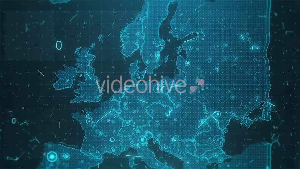 Europe Map Background Cities Connections 4K Videohive 18283145 Motion Graphics Image 1