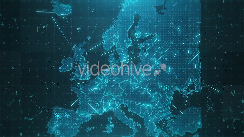 Europe Map Background Cities Connections 4K Videohive 18283145 Motion Graphics Image 2