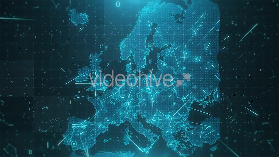 Europe Map Background Cities Connections 4K Videohive 18283145 Motion Graphics Image 3