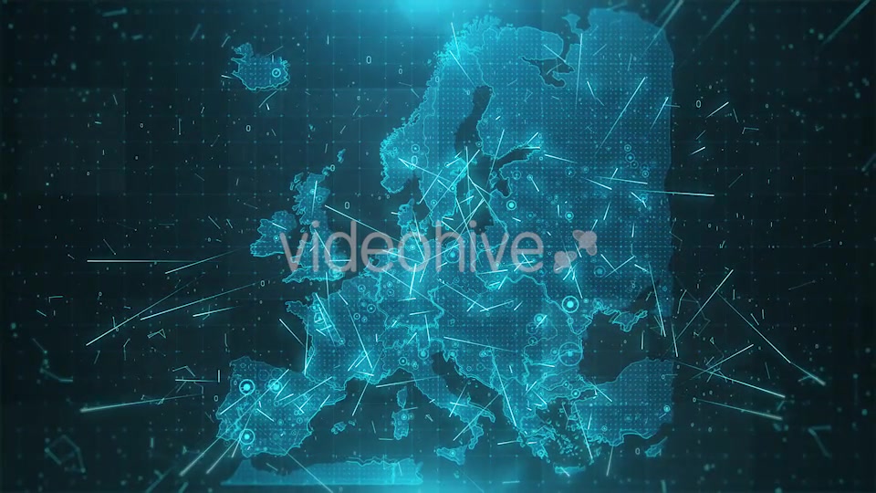 Europe Map Background Cities Connections 4K Videohive 18283145 Motion Graphics Image 4