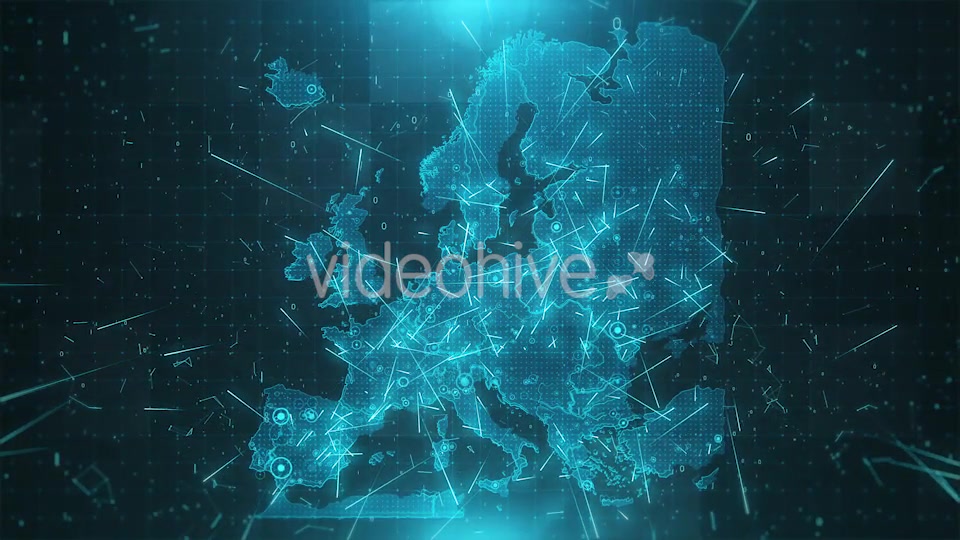 Europe Map Background Cities Connections 4K Videohive 18283145 Motion Graphics Image 5