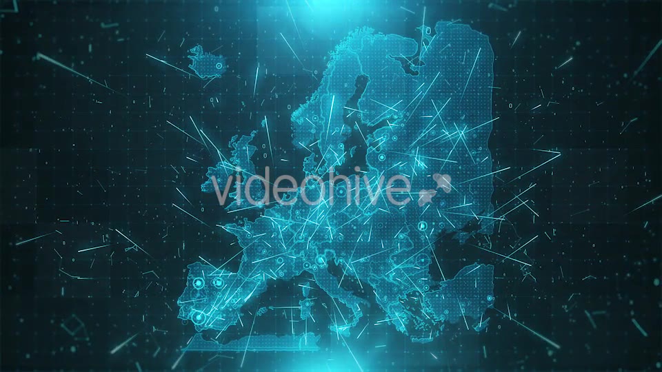 Europe Map Background Cities Connections 4K Videohive 18283145 Motion Graphics Image 6