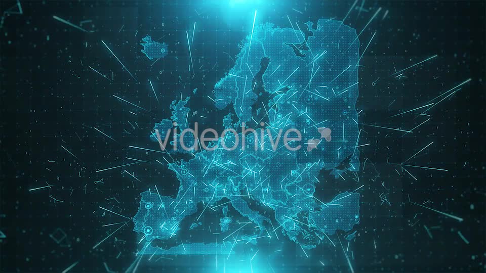 Europe Map Background Cities Connections 4K Videohive 18283145 Motion Graphics Image 7