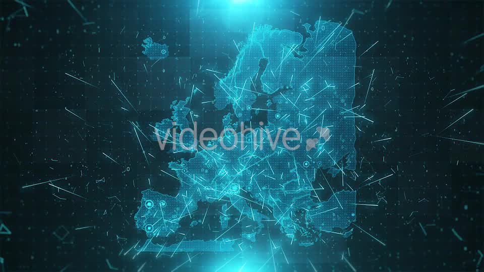 Europe Map Background Cities Connections 4K Videohive 18283145 Motion Graphics Image 8