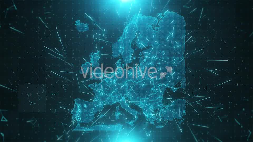 Europe Map Background Cities Connections 4K Videohive 18283145 Motion Graphics Image 9