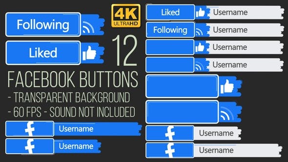 Facebook Buttons 4K - Download Videohive 24018827