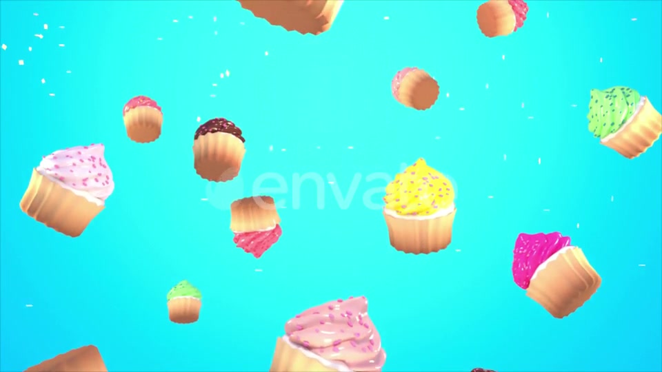 Falling Cupcakes Background Videohive 23806834 Motion Graphics Image 10