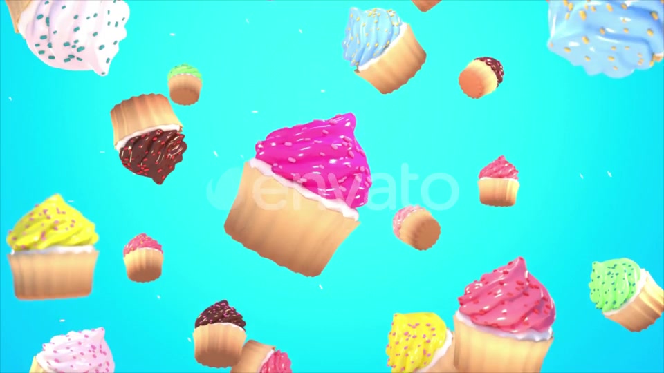 Falling Cupcakes Background Videohive 23806834 Motion Graphics Image 11