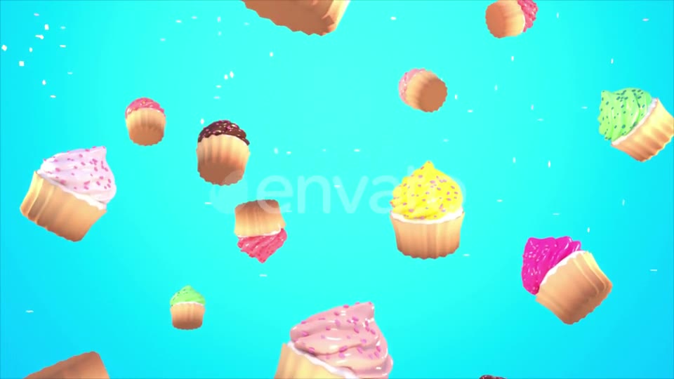 Falling Cupcakes Background Videohive 23806834 Motion Graphics Image 2