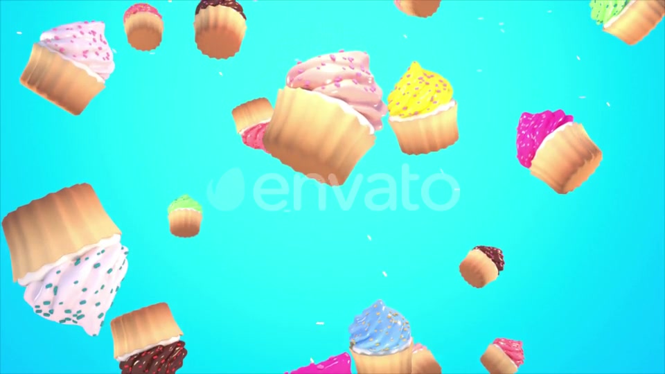 Falling Cupcakes Background Videohive 23806834 Motion Graphics Image 4