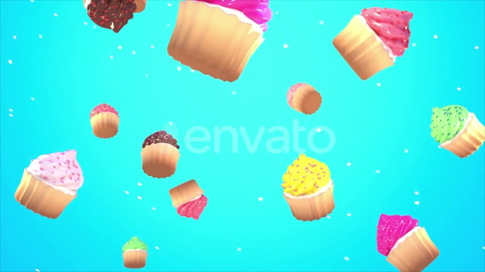 Falling Cupcakes Background Videohive 23806834 Motion Graphics Image 5