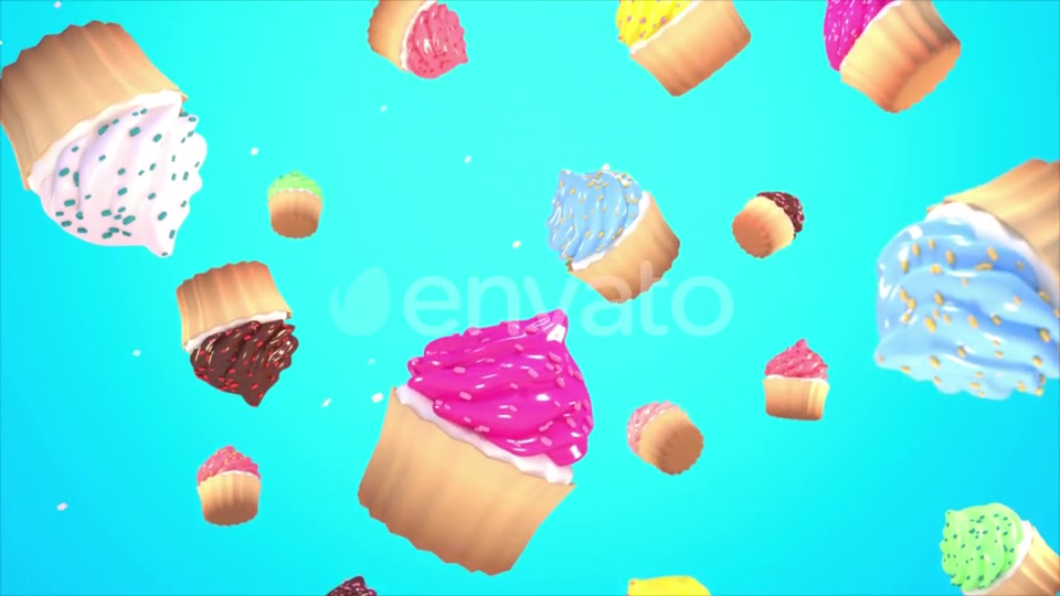Falling Cupcakes Background Videohive 23806834 Motion Graphics Image 6